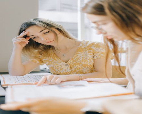 Students studying together with good lighting